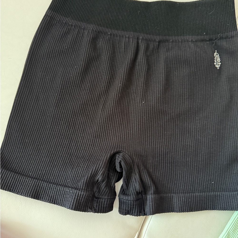 two pair Free People Black and Mint Athletic Shorts - Picture 2 of 4